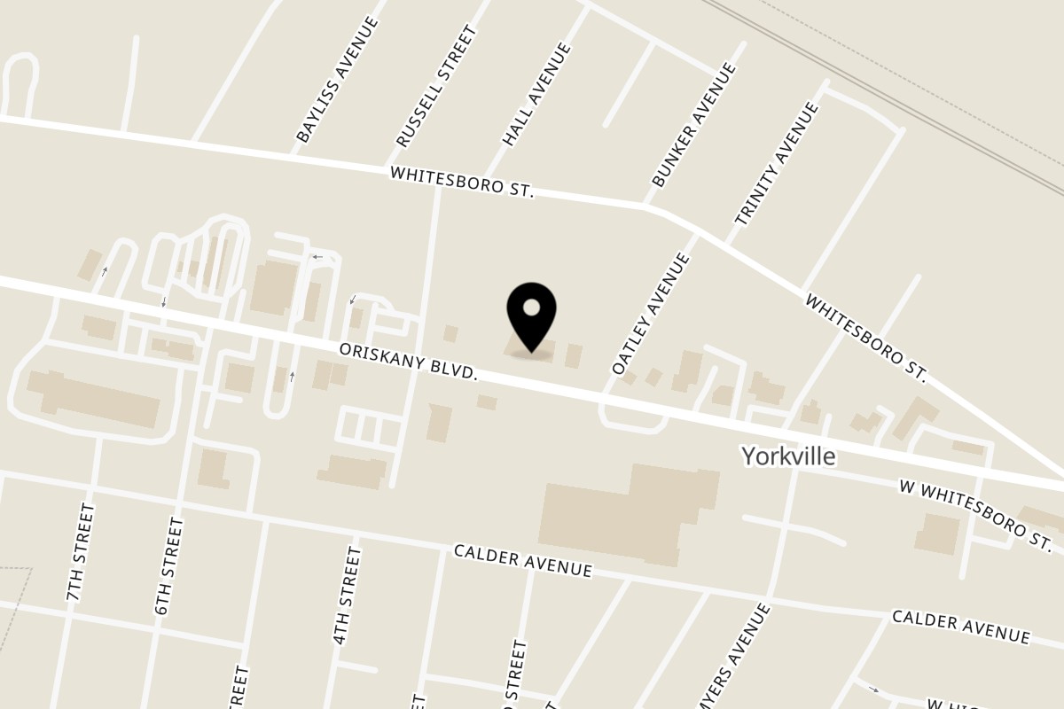 Map showing the location of Greek Gyros on 260 Oriskany Blvd in Yorkville